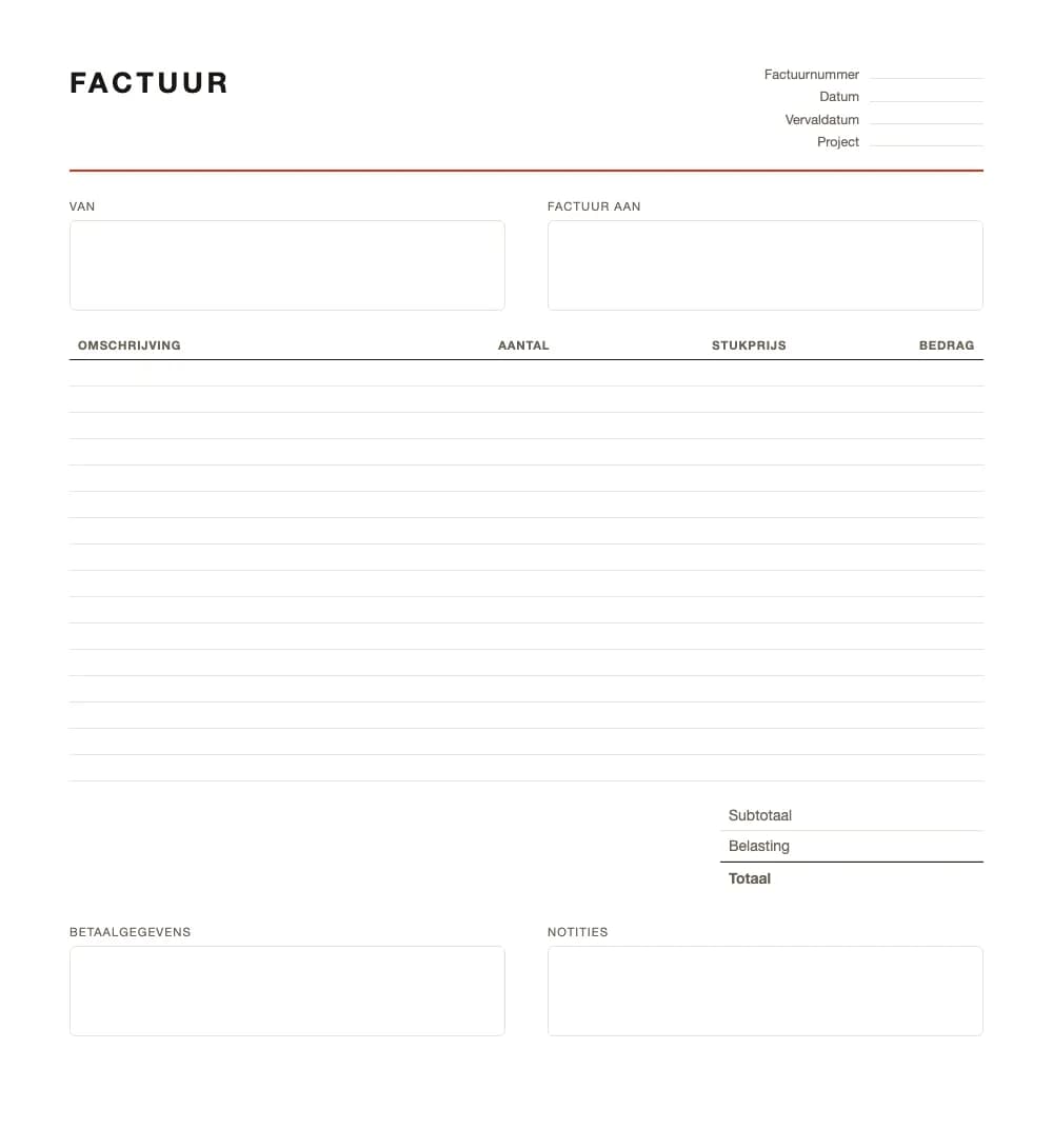 Factuur voorbeeld: Zzp-factuur