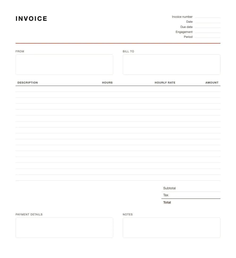 Consulting invoice template