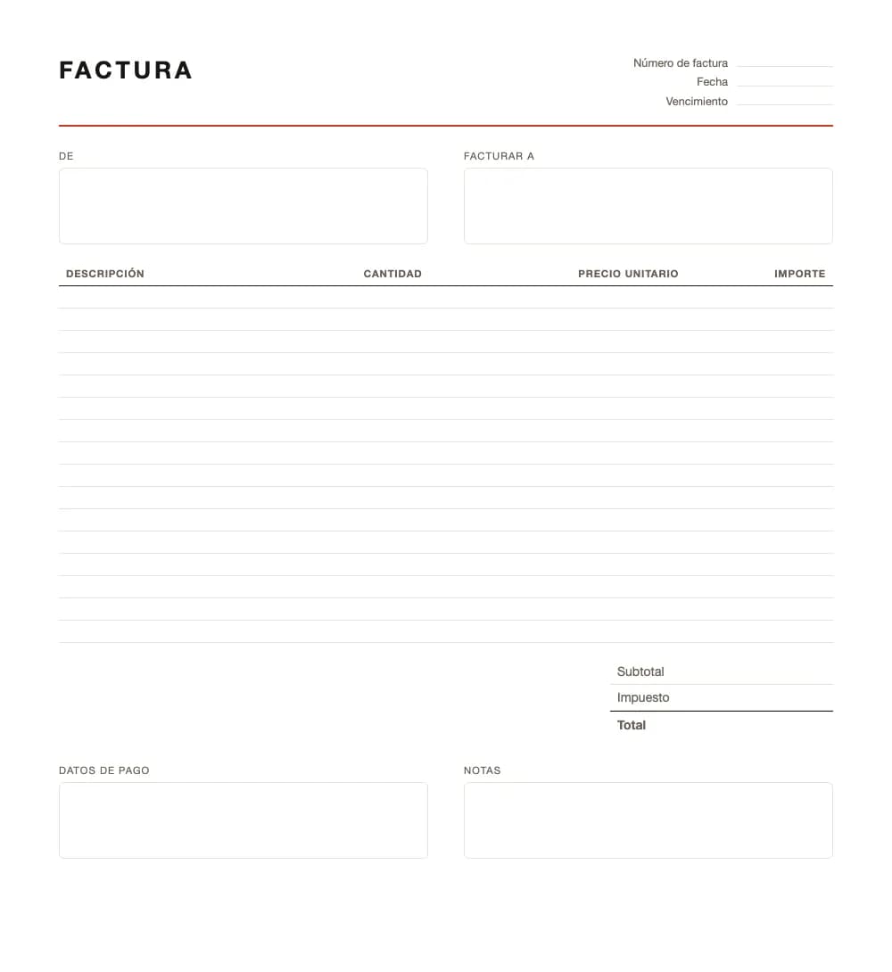 Factura simple: modelo de factura