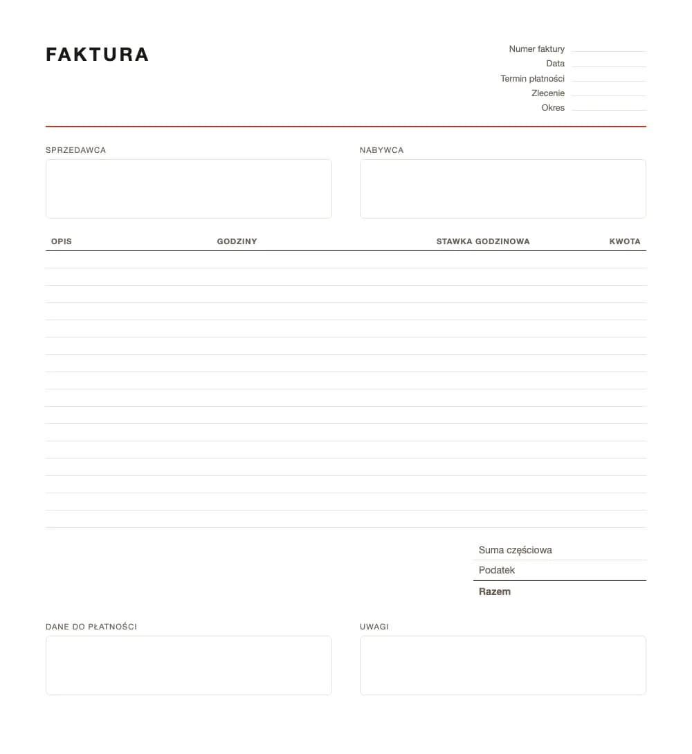Faktura za doradztwo: wzór faktury