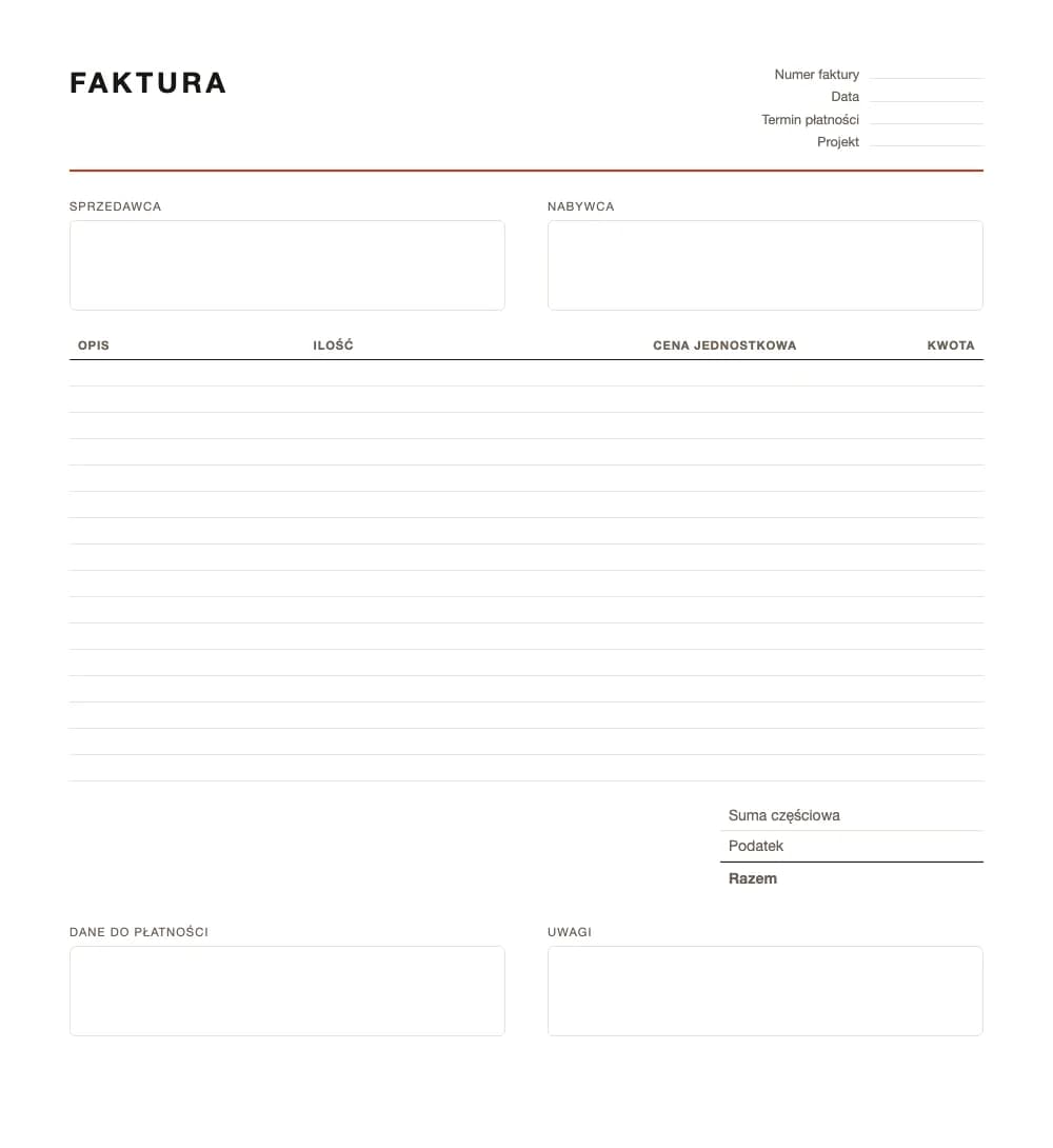 Faktura freelancera: wzór faktury