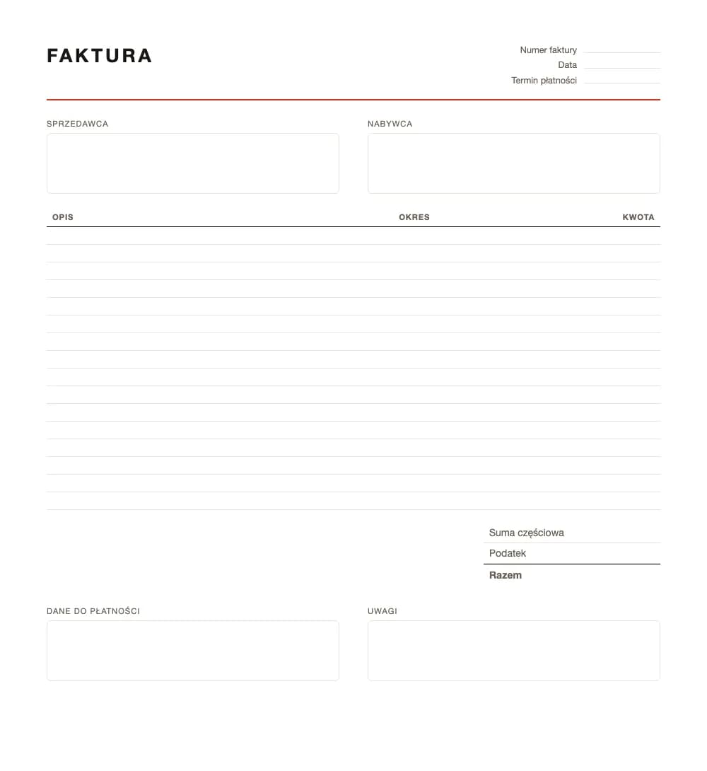 Faktura ryczałtowa: wzór faktury
